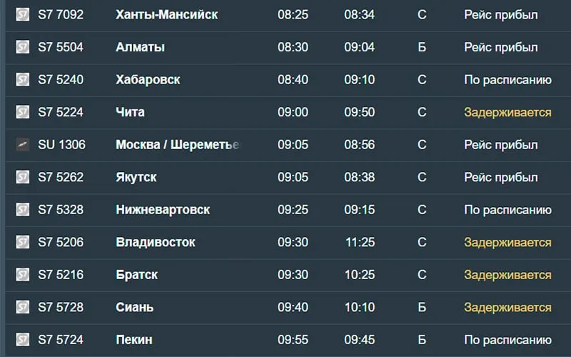Утром 18 августа в Новосибирск задержаны рейсы из нескольких городов; посадка самолётов отложена.